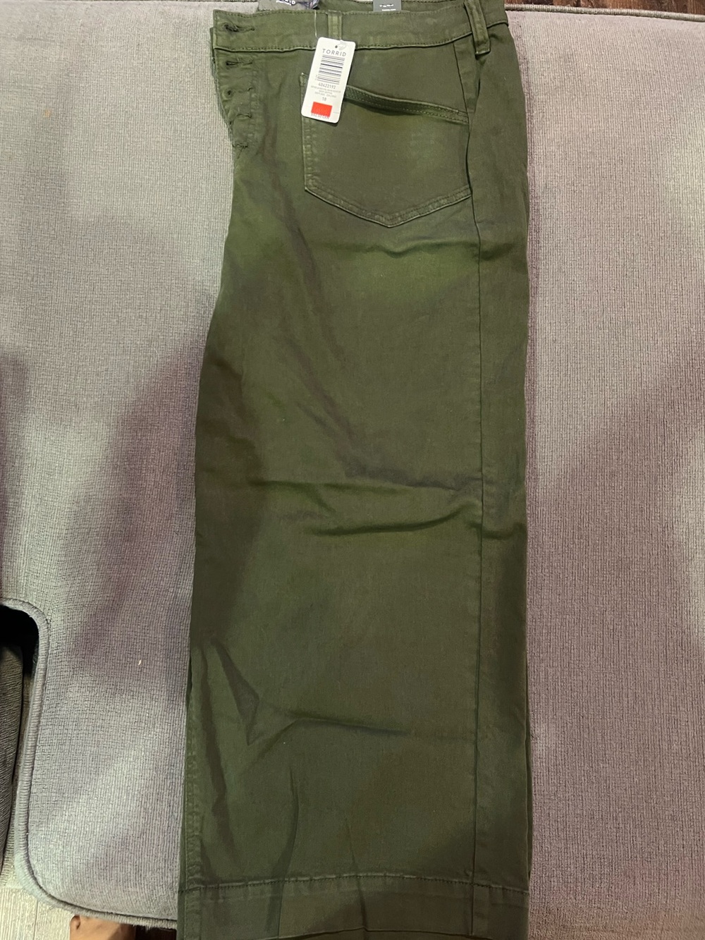 Torrid Olive Green Wide-Leg Cropped pants